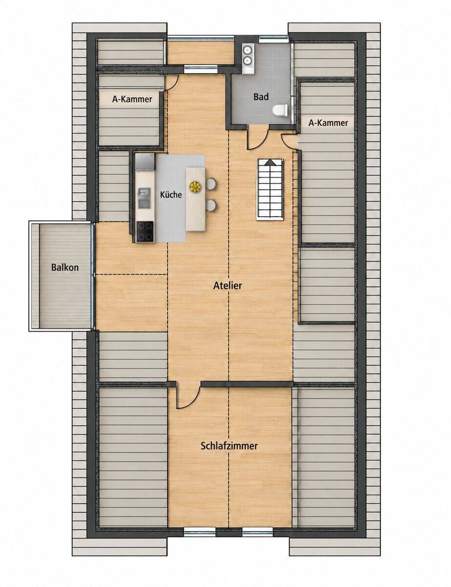 Gepflegte Dachgeschosswohnung mit ruhigen Balkon, 82538 Geretsried