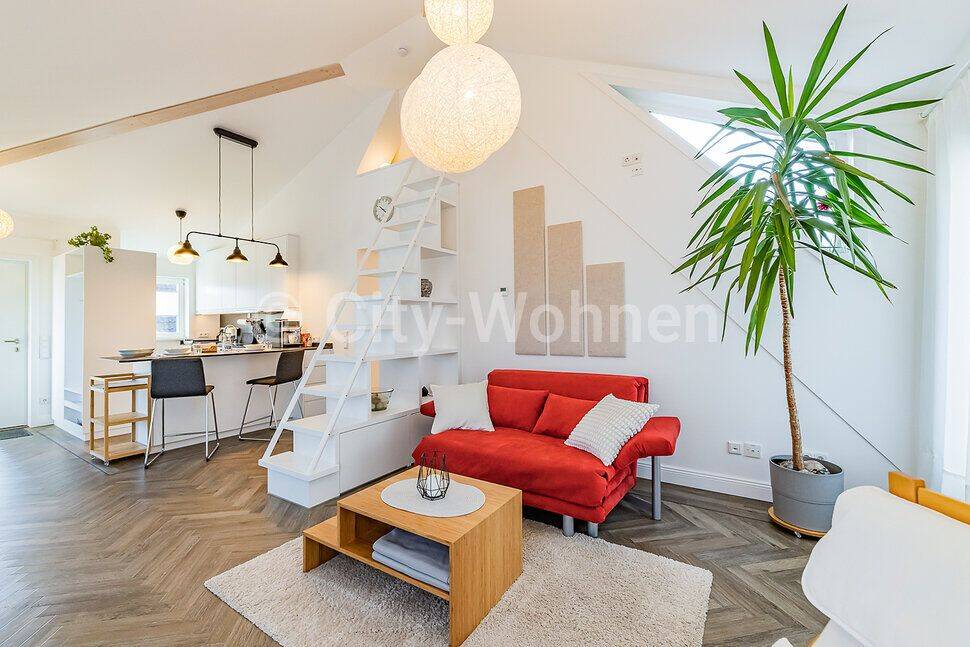 Möblierte Wohnung in Scandi-Stil mit Balkon und Blick ins Grüne in Hamburg-Jenfeld, 22043 Hamburg (Wandsbek Jenfeld Marienthal Tonndorf)