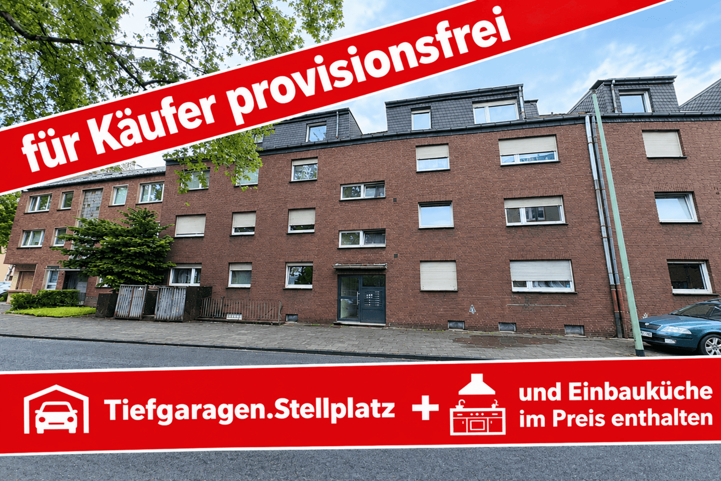 Großzügige 3-Zimmer-Wohnung mit Balkon, Keller und Tiefgaragenstellplatz, 47169 Duisburg (Aldenrade Fahrn Marxloh Röttgersbach Wehofen)