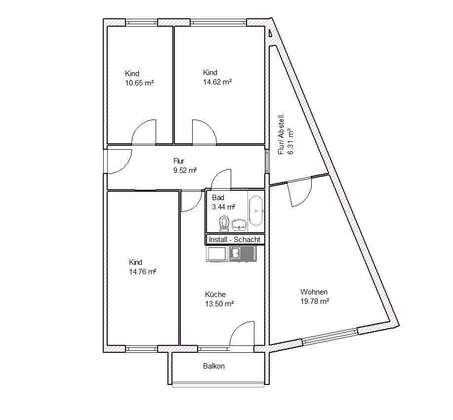 Wohnungsangebot Sankt-Josef-Straße 47, 39130 Magdeburg (Alt Olvenstedt Großer Silberberg Neu Olvenstedt)