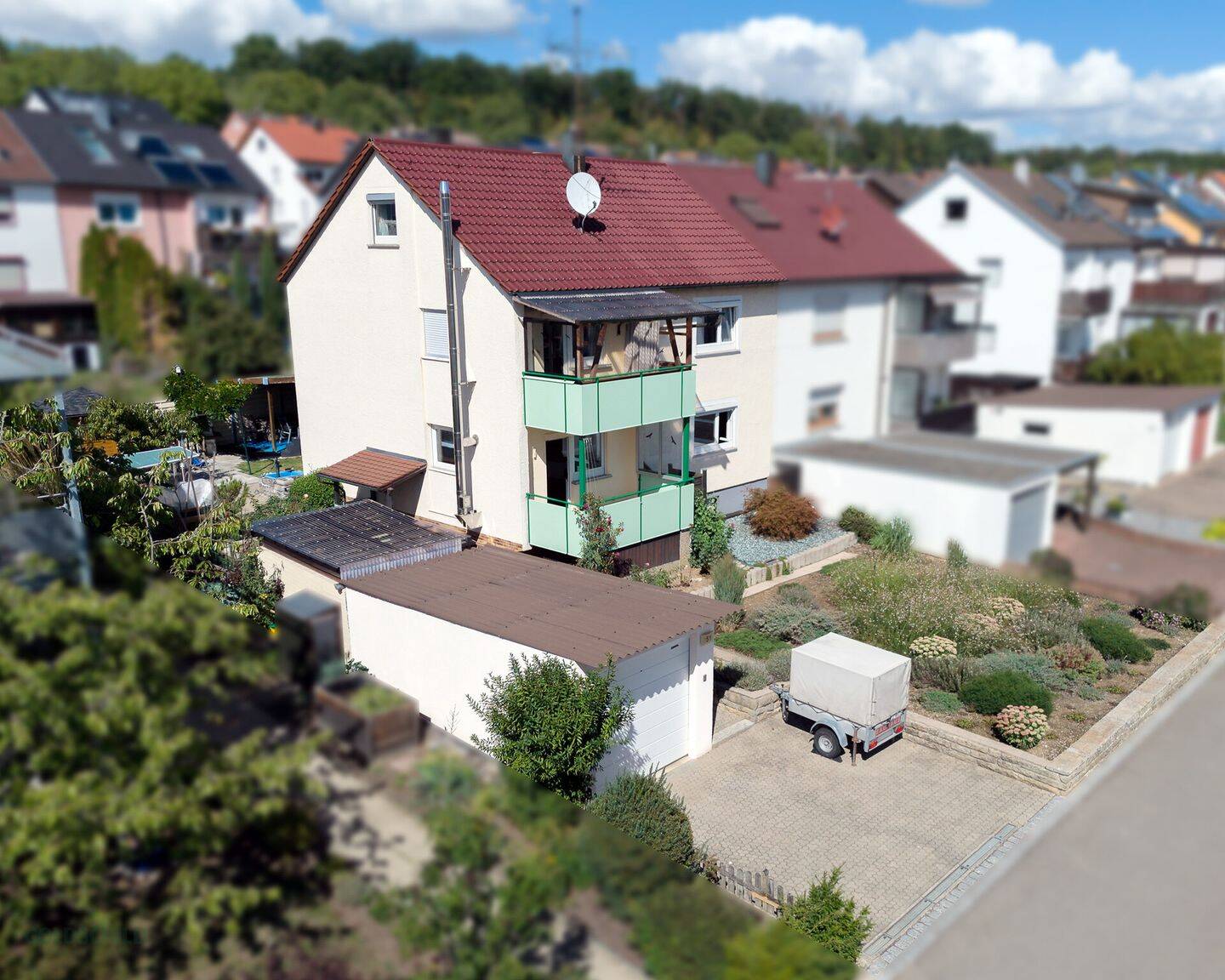 Gepflegtes Zweifamilienhaus mit Garten, Balkonen und Platz | Großbettlingen, 72663 Großbettlingen