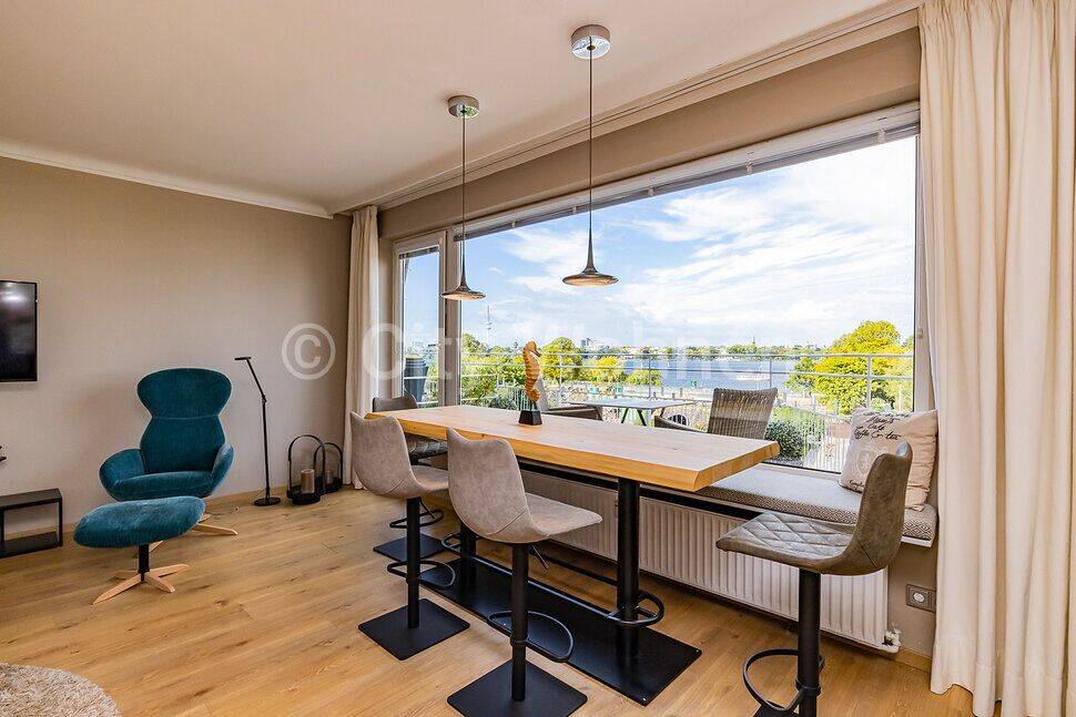 Möbliert wohnen in einer 3-Zimmer Wohnung mit Alsterblick in Hamburg-Hohenfelde, 22087 Hamburg (Mitte Hamm Hohenfelde Uhlenhorst)