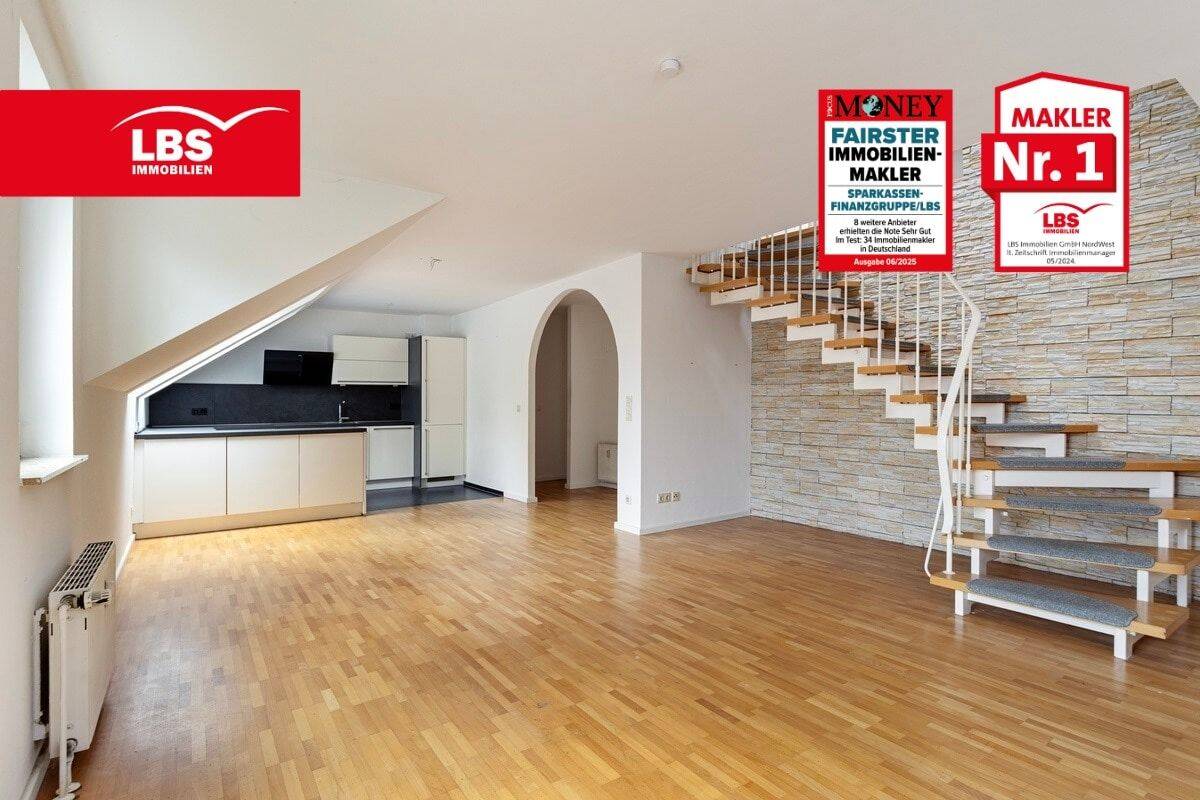 Traumhafte Maisonette-Wohnung in direkter Rheinnähe in D-Lohausen!, 40474 Düsseldorf (Golzheim Lohausen Pempelfort Stockum)