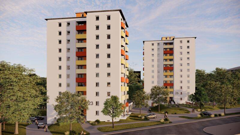 Modernisierte 3 Zimmer-Wohnung mit Dusche & Balkon im Hochfeld / WOHNBERECHTIGUNGSSCHEIN erforderlich, 97422 Schweinfurt