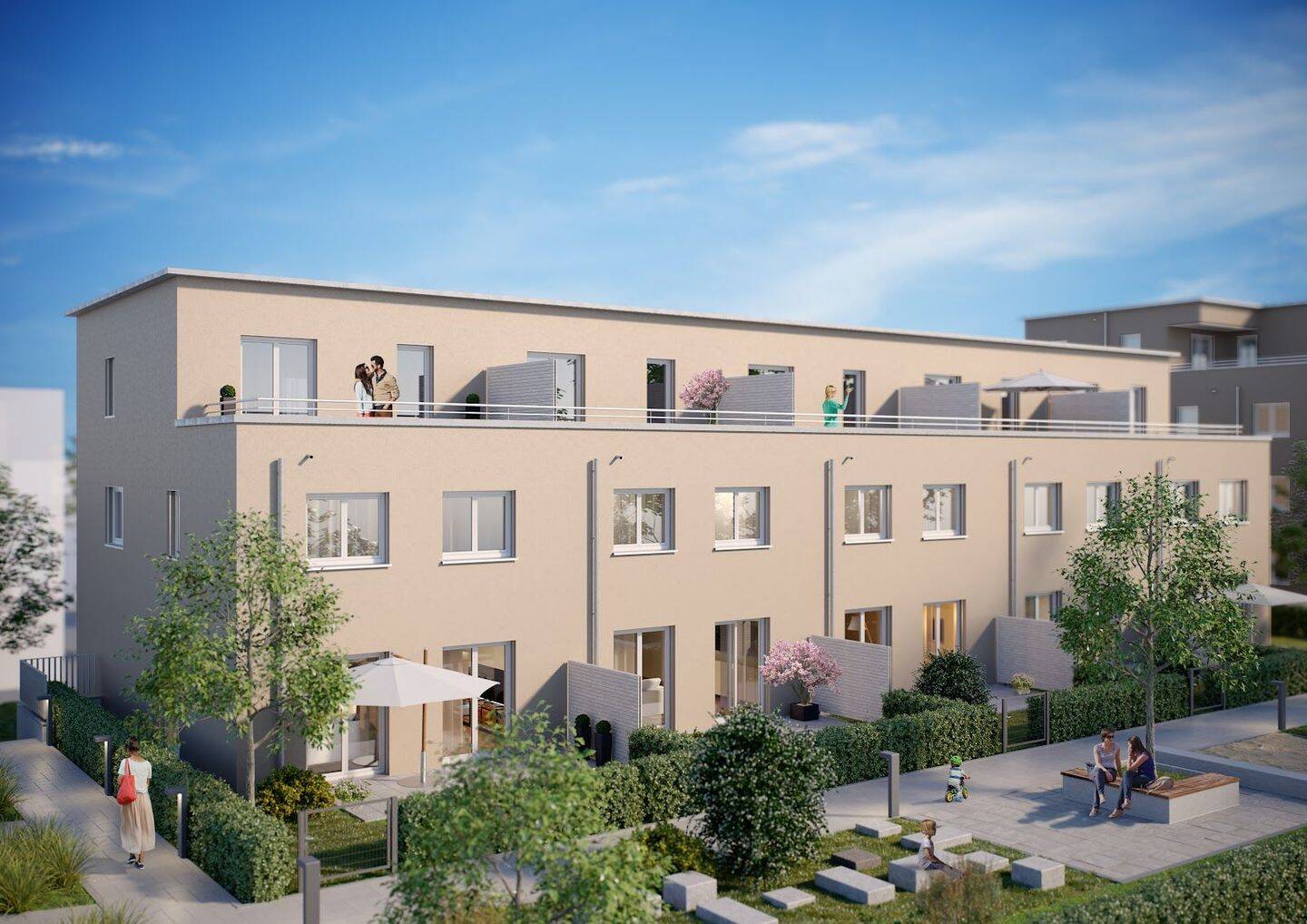 Einfamilienreihenmittelhaus: Wohnen in den Akademiegärten, 73765 Neuhausen auf den Fildern