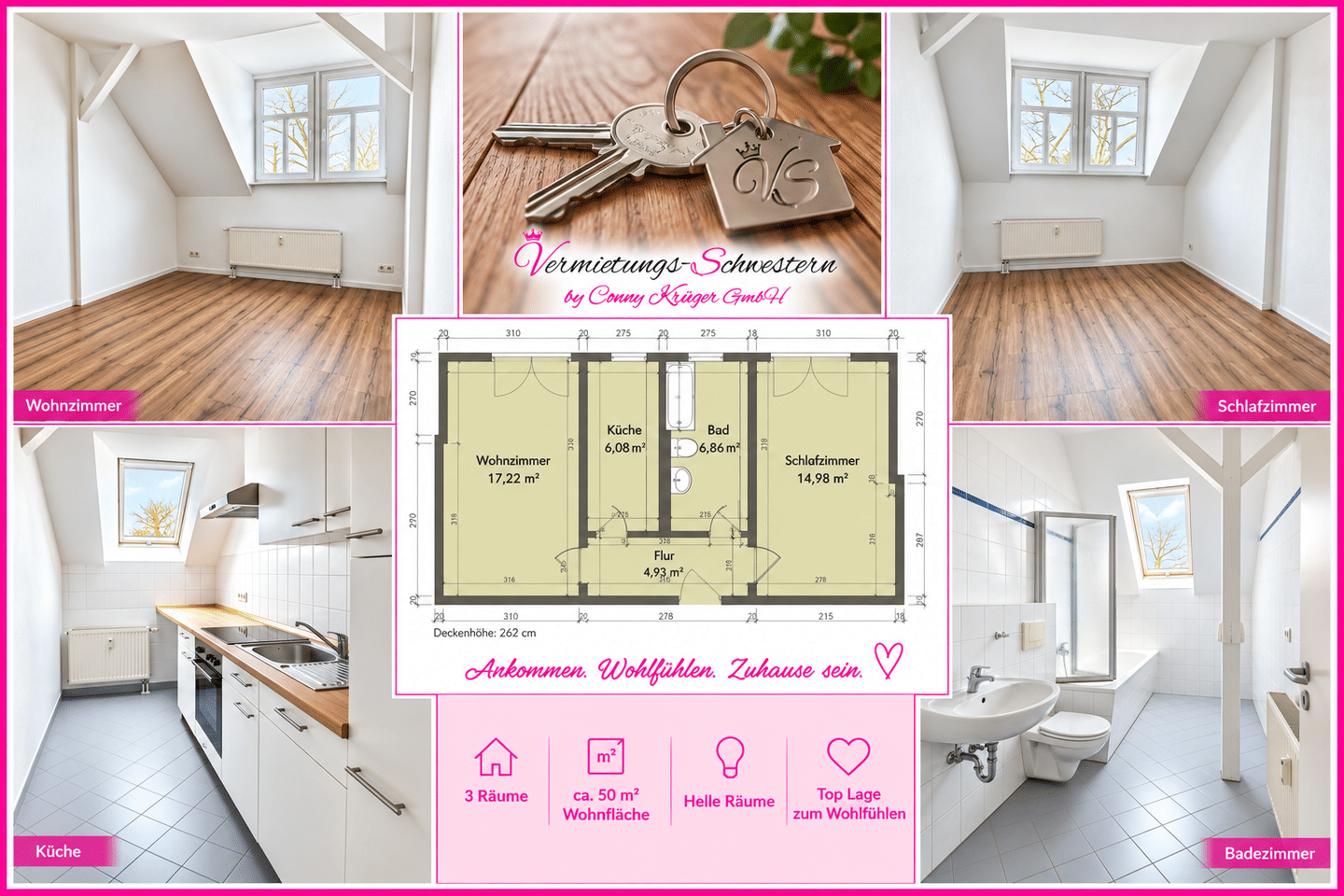 2-Raum-Wohnung mit EBK in ruhiger Lage, 9120 Chemnitz (Altchemnitz Bernsdorf Helbersdorf Kapellenberg)