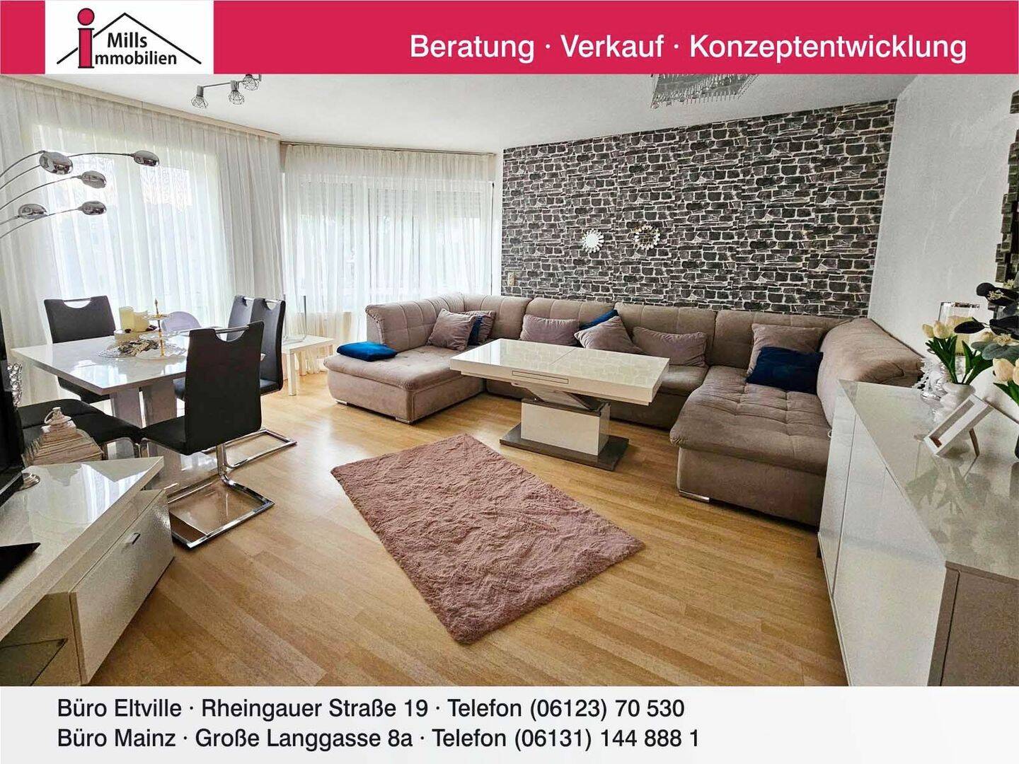 Schöne helle 3 ZKB-Wohnung mit Süd-Balkon, 65344 Eltville am Rhein