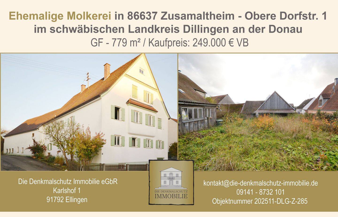 Ehemalige Molkerei in Zusamaltheim im schwäbischen Landkreis Dillingen an der Donau, 86637 Zusamaltheim