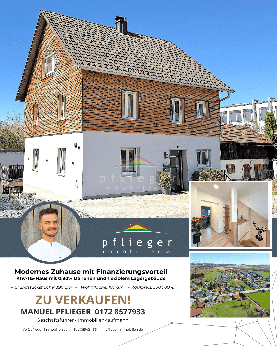Modernes Zuhause mit Finanzierungsvorteil Kfw-115-Haus mit 0,90% Darlehen und flexiblem Lagergebäude, 94496 Ortenburg