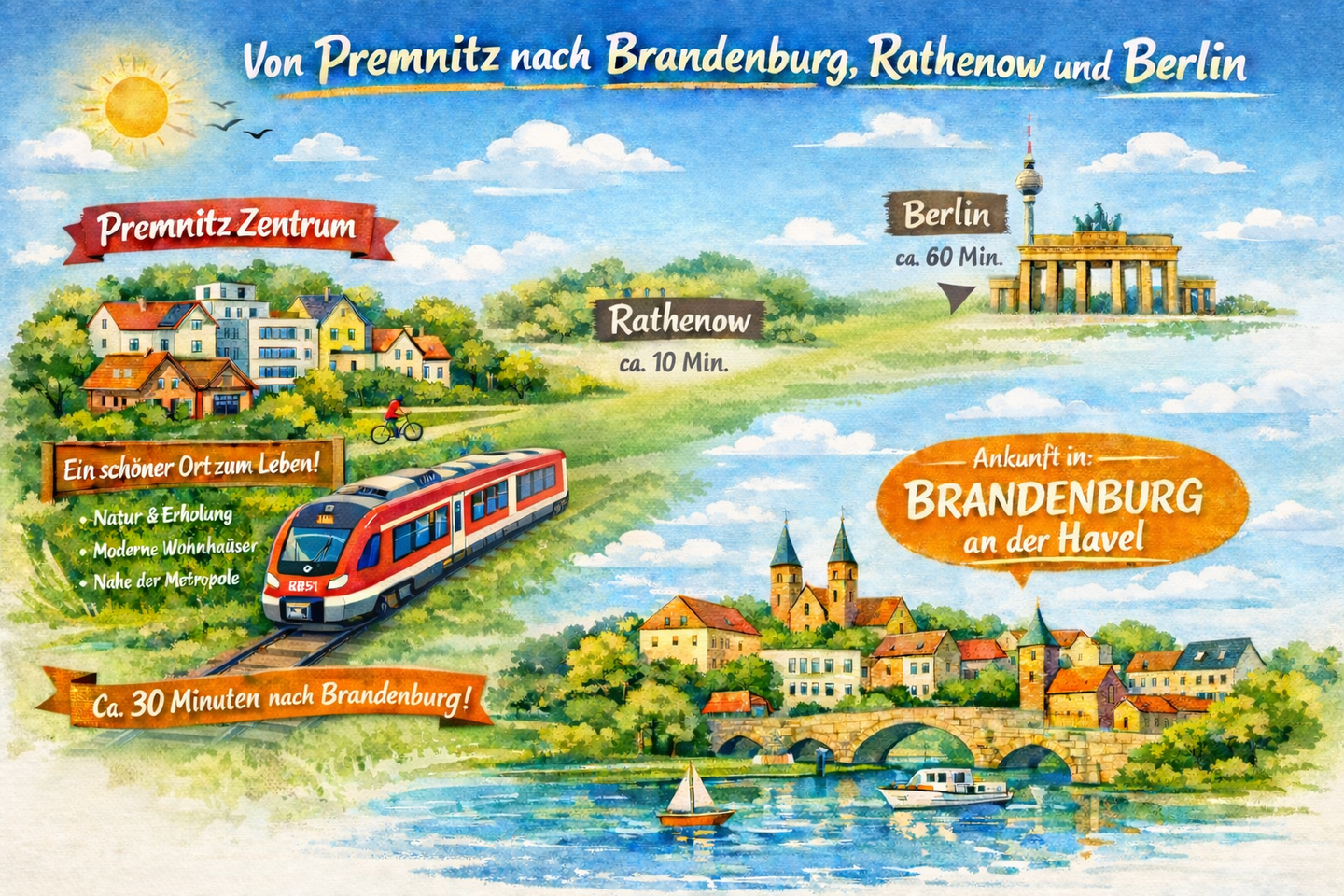 Charmante 3-Zimmer-Wohnung im Grünen – Premnitz | Quartier Steinbrückenpark, 14727 Premnitz