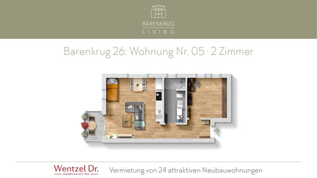 Neubau-Erstbezug: stilvolle 2-Zimmer-Wohnung – Hamburg Farmsen-Berne – Wentzel Dr., 22159 Hamburg (Wandsbek Bramfeld Farmsen-Berne Sasel Tonndorf)