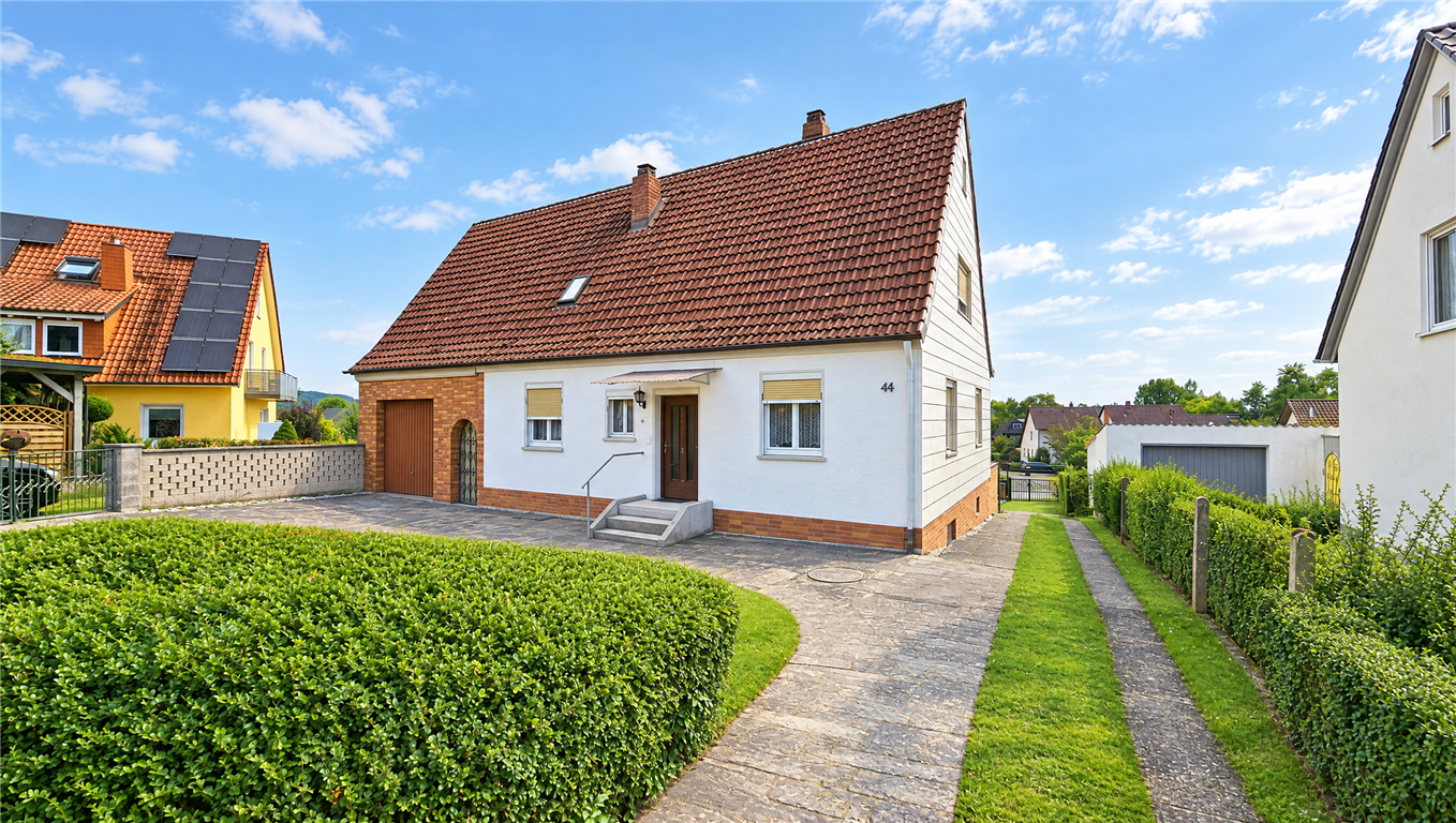 Einfamilienhaus mit Garten, Terrasse und zwei Garagen in Hofheim, 97461 Hofheim i. UFr.