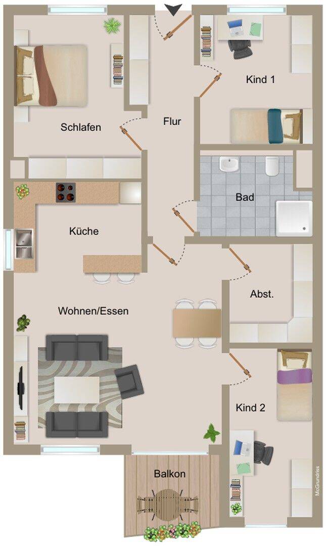 Erstbezug nach Renovierung – 4 Zimmer Wohnung in Bad Oeynhausen (10) (ID-1018), 32549 Bad Oeynhausen