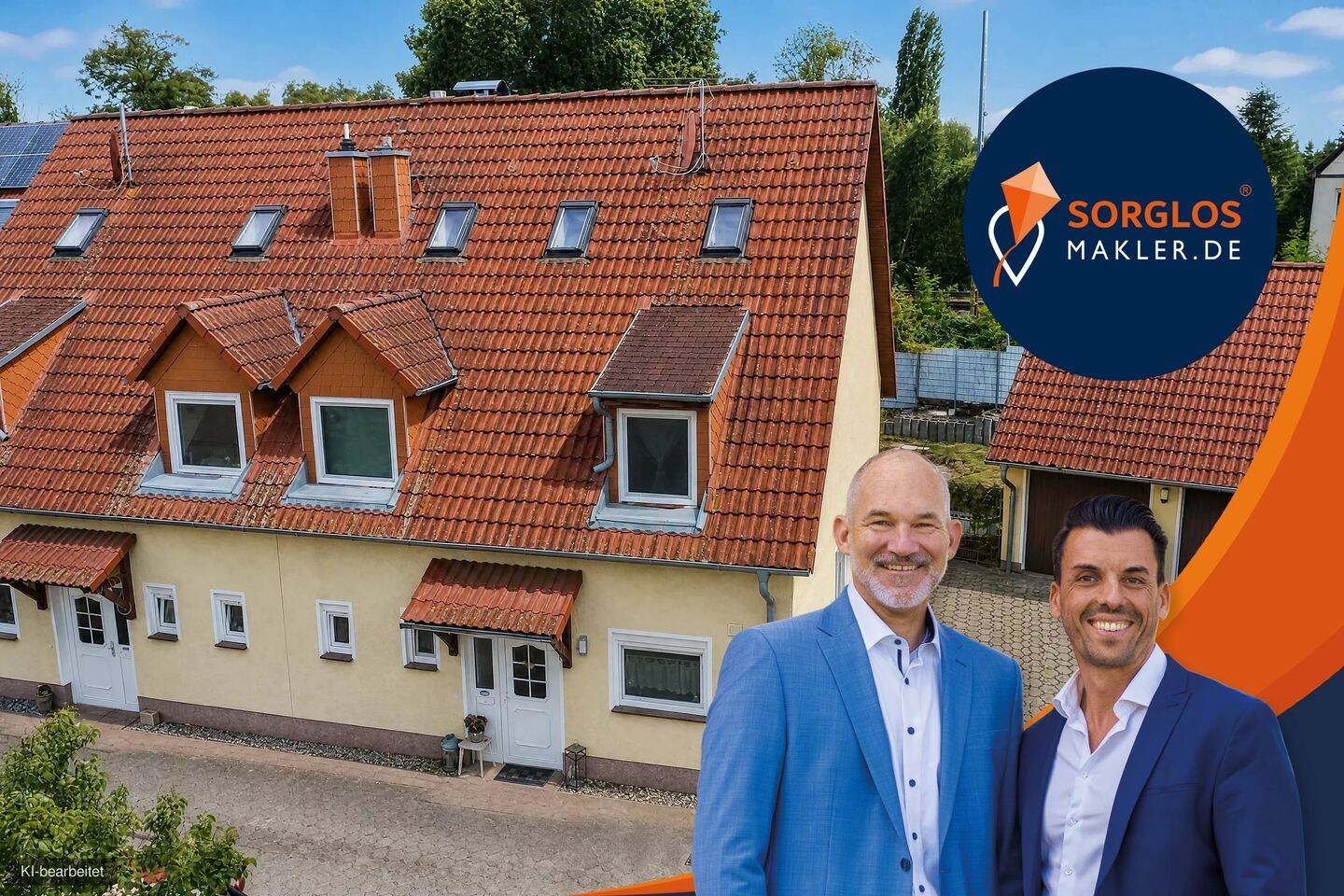 Reihenendhaus mit 5 Zimmern, Kamin, Garten & Garage in Biederitz, 39175 Biederitz