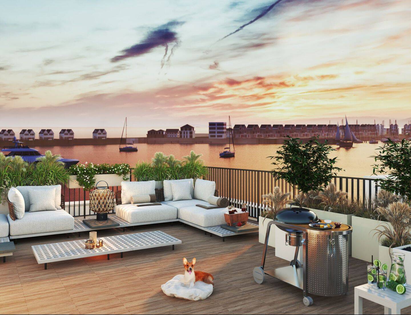 Penthouse in 1. Reihe am Hafen mit spektakulärer XXL-Dachterrasse, 24376 Kappeln