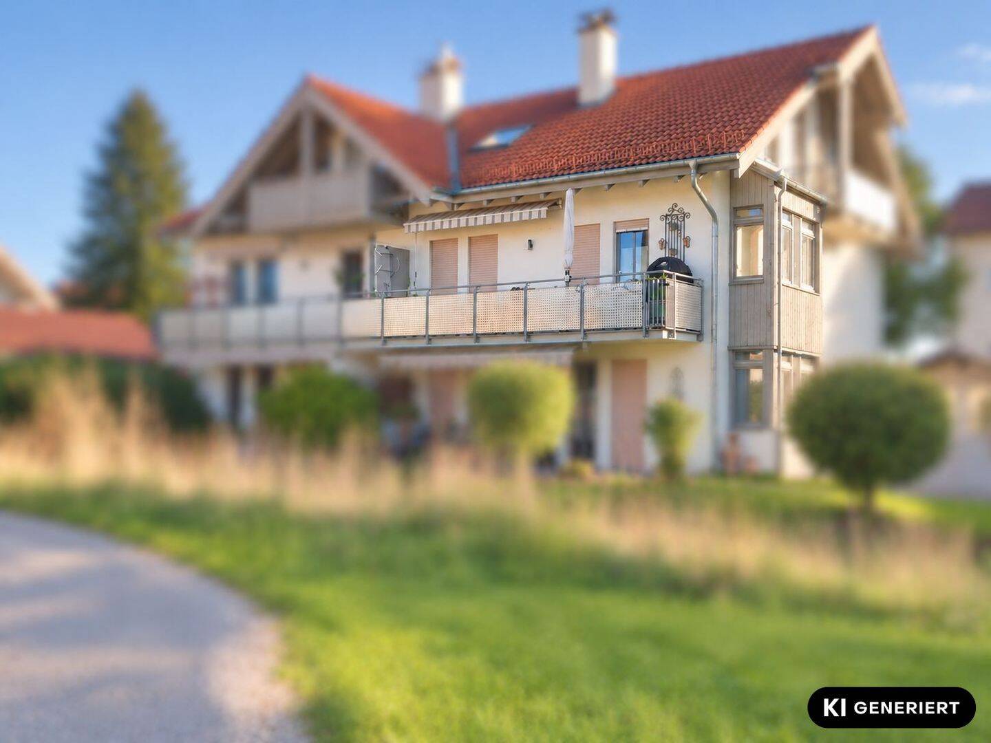 Lichtdurchflutete, funktionell geschnittene 3-Zimmer-Wohnung mit Balkon und Blick auf Bergkulisse, 83064 Raubling