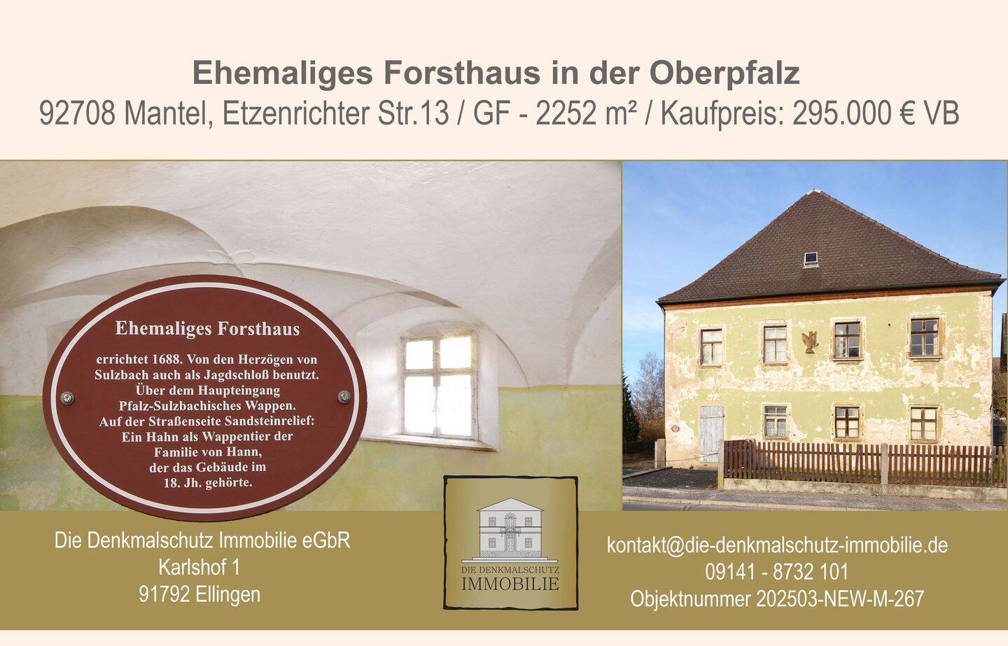Ehemaliges Forsthaus in der Oberpfalz, 92708 Mantel