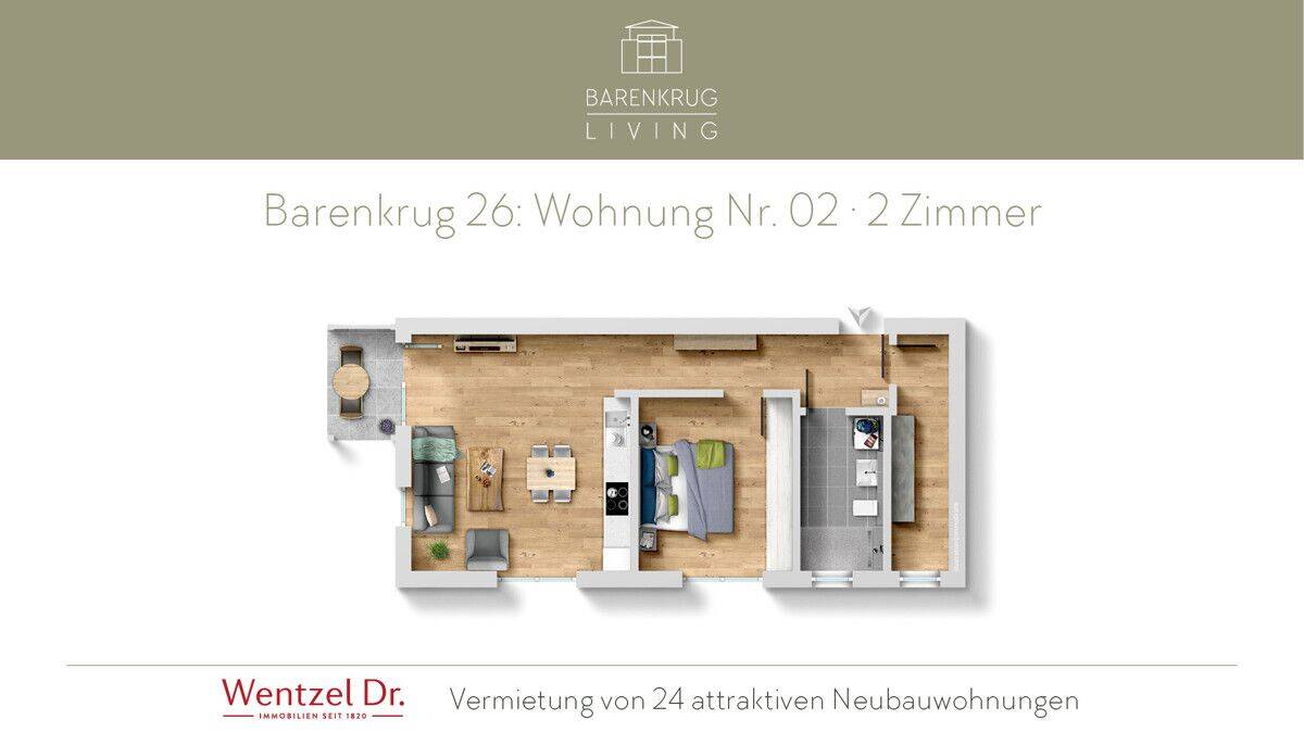 Neubau in Hamburg Farmsen-Berne: 2 Zimmer mit Terrasse- Wentzel Dr., 22159 Hamburg (Wandsbek Bramfeld Farmsen-Berne Sasel Tonndorf)