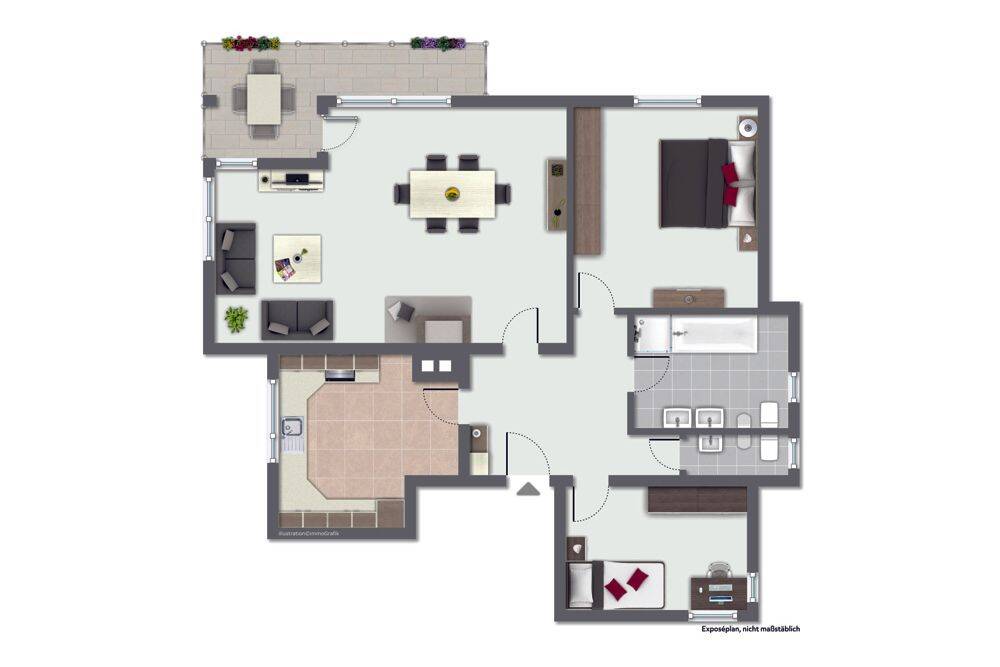 Wer hat schon 41 m² Wohnzimmer? – 3-Zimmer-Whg. im 1. OG mit Balkon in Bamberg, 96050 Bamberg (Bamberg)