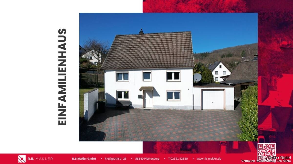 R.B. Makler: Einfamilienhaus mit Charme und großem Grundstück! Viel Potenzial in ruhiger Lage!, 58840 Plettenberg