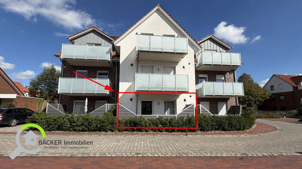 Moderne Erdgeschoss-Singlewohnung mit Terrasse und Einbauküche, 49448 Lemförde
