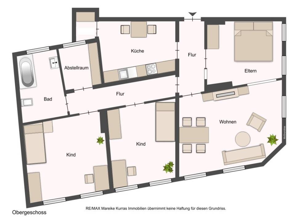 Obergeschosswohnung (ca. 109 m²) mit Balkon in guter Lage – vermietet, 26382 Wilhelmshaven (Bant Heppens Innenhafen Innenstadt Siebethsburg)