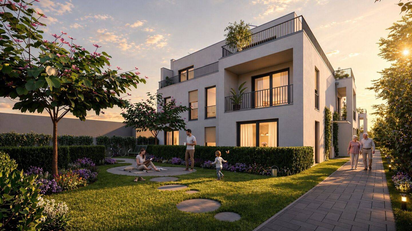 Neubau-Erstbezug Pankow: 3 Zimmer mit Ost-Loggia – KfW 55, Energieklasse A+, 13156 Berlin (Pankow Kleingartenanlage Alte Baumschule Niederschönhausen Rosenthal)
