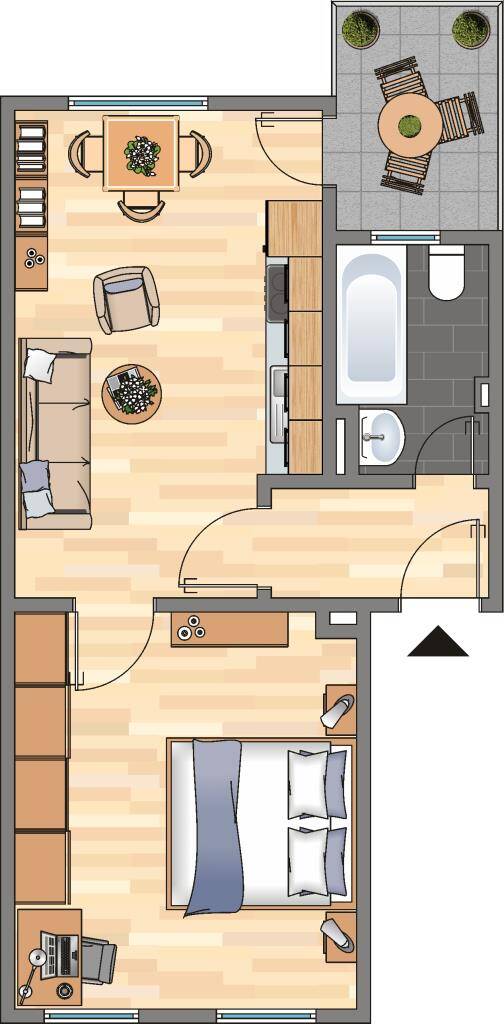 Demnächst frei! 1-Zimmer-Wohnung in Dortmund Körne mit Balkon, 44143 Dortmund (Brackel Körne Mitte Schüren Wambel)
