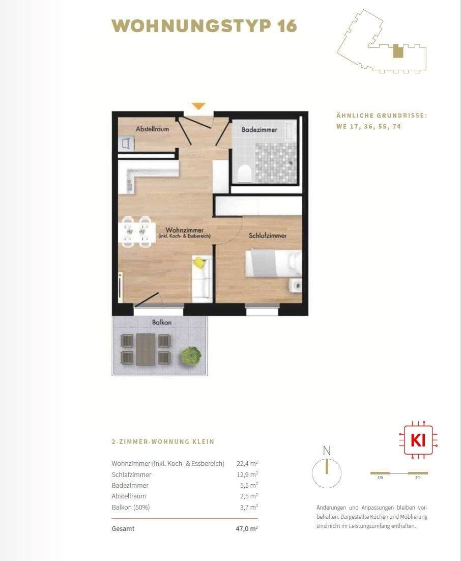 Neubau von 76 Wohnungen für Betreutes Wohnen im KfW EH40 QNG Plus Standard, 83301 Traunreut