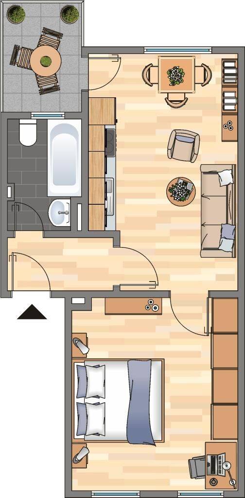 Demnächst frei! 1-Zimmer-Wohnung in Dortmund, 44143 Dortmund (Brackel Körne Mitte Schüren Wambel)