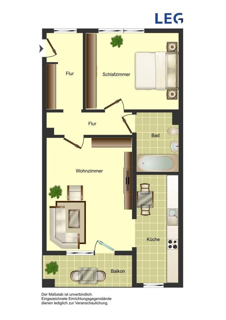 **WBS erforderlich**2-Zimmer  mit neuem Laminat und neuen Türen und Balkon!, 32756 Detmold