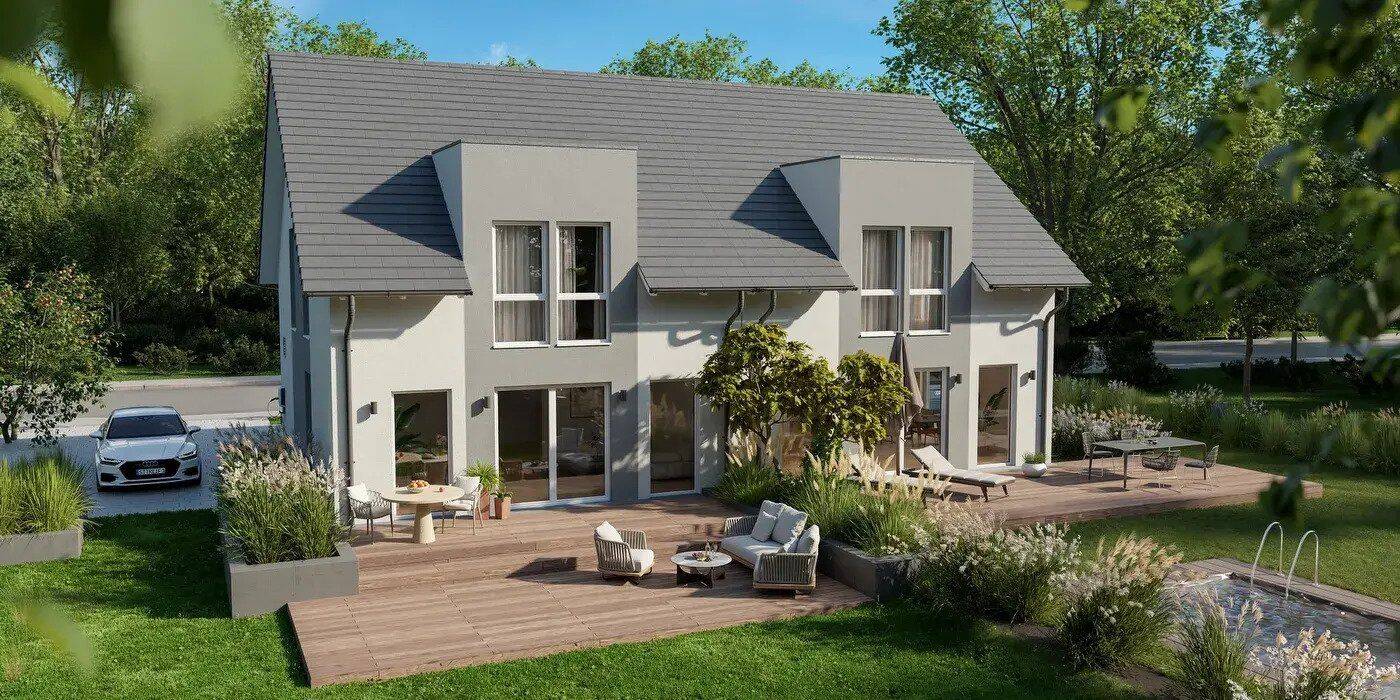 NEUBAU- Attraktive Doppelhaushälfte Kfw 40 mit Keller in Neukirch, 88099 Neukirch