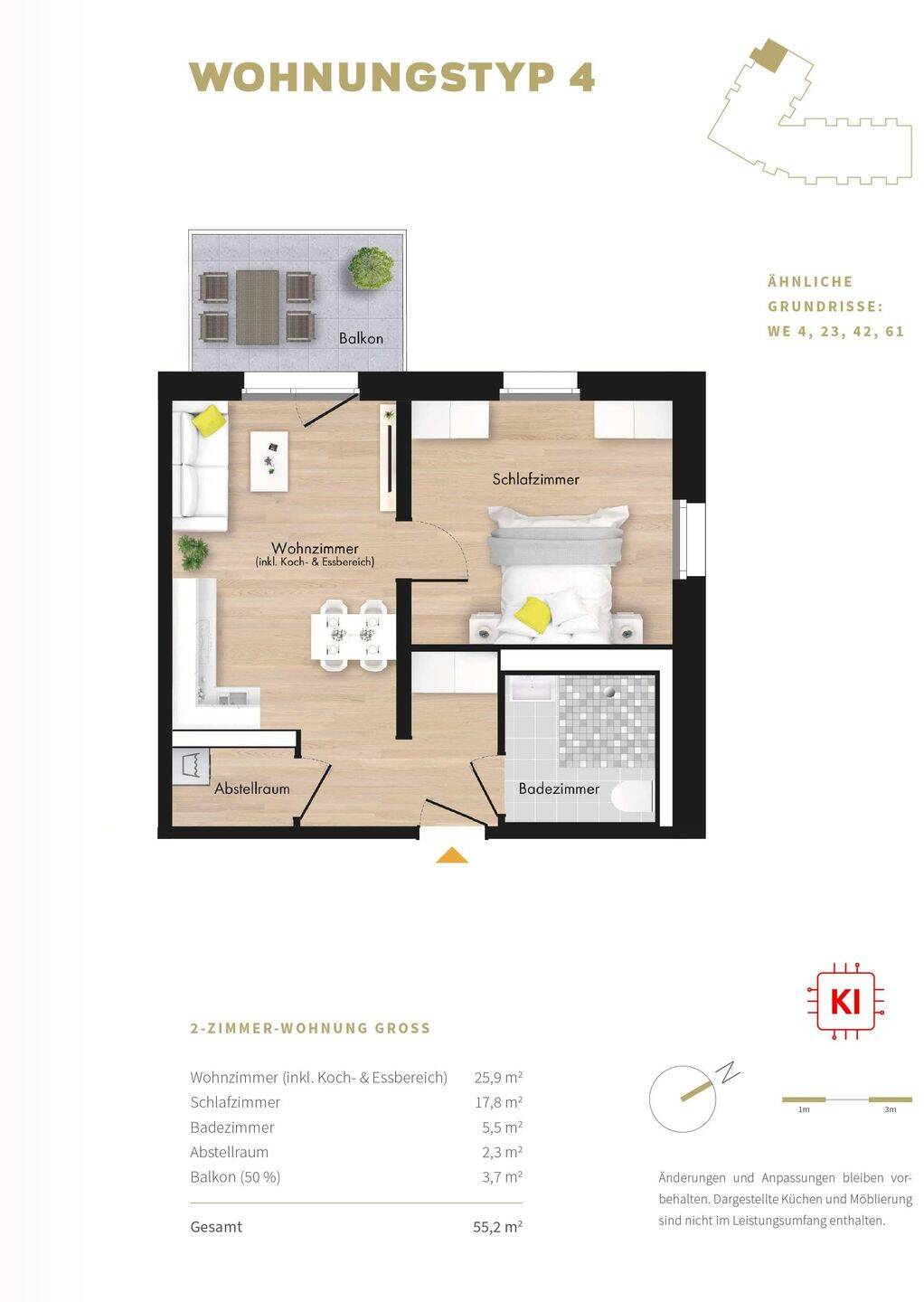 Neubau von 76 Wohnungen für Betreutes Wohnen im KfW EH40 QNG Plus Standard, 83301 Traunreut