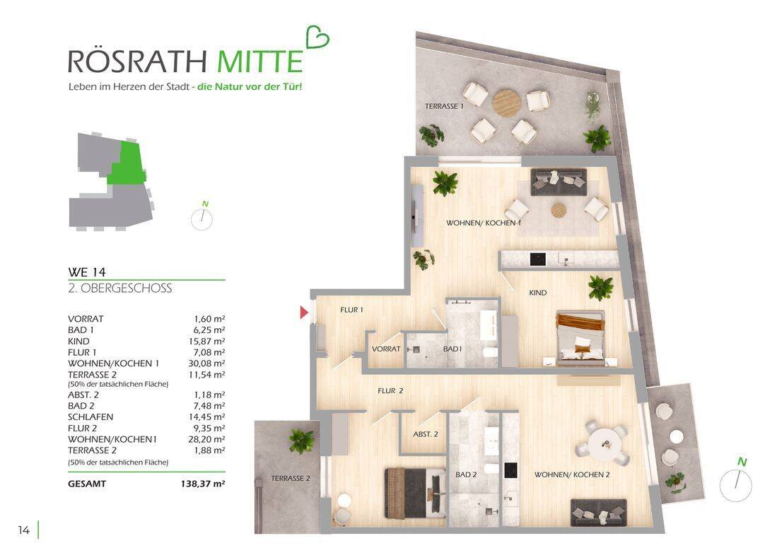 Neubau-Eigentumswohnungen im KfW-40-Standard-hochwertige Ausstattung in Zentraler Lage von Rösrath, 51503 Rösrath