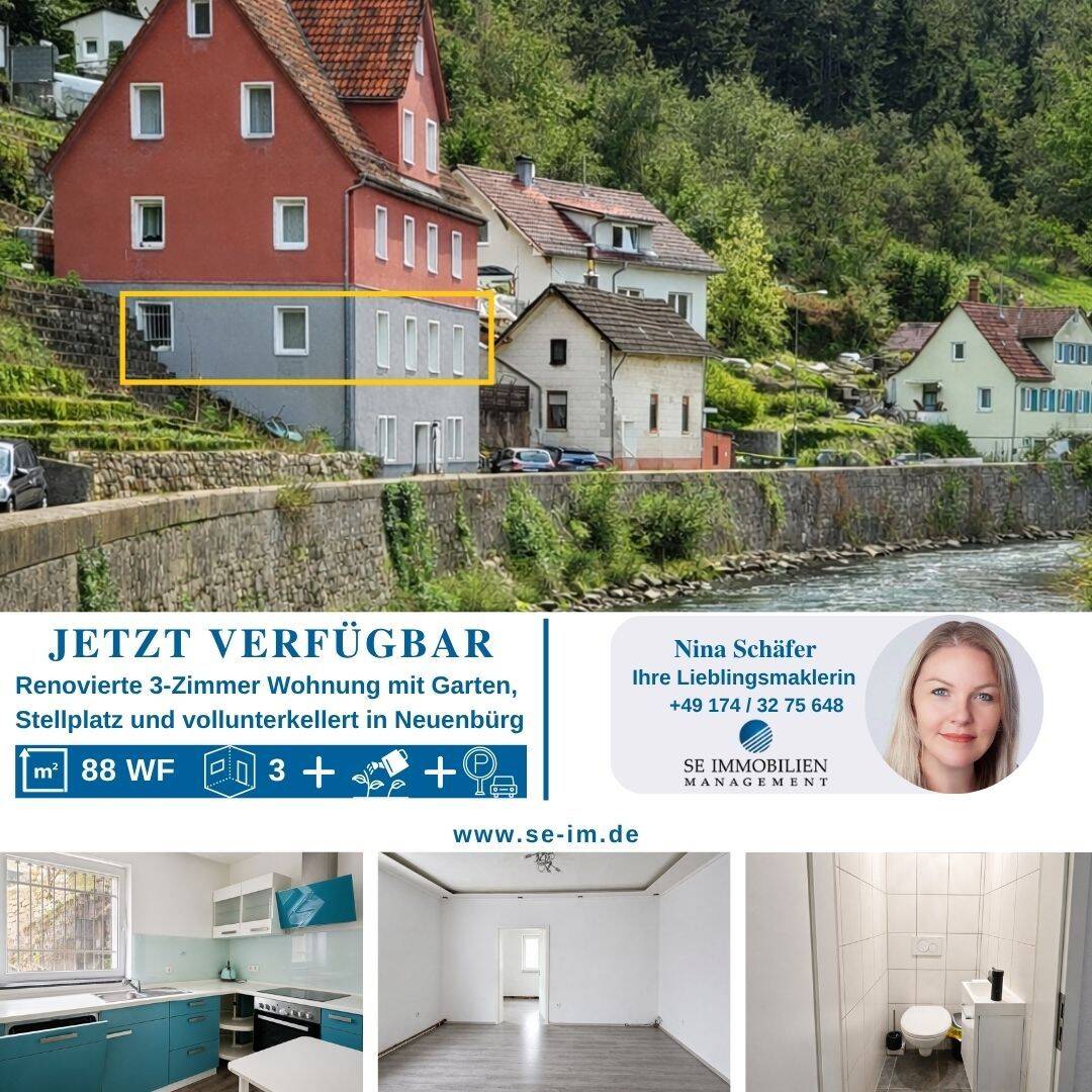 Renovierte 3-Zimmer Wohnung mit Garten in Neuenbürg, 75305 Neuenbürg