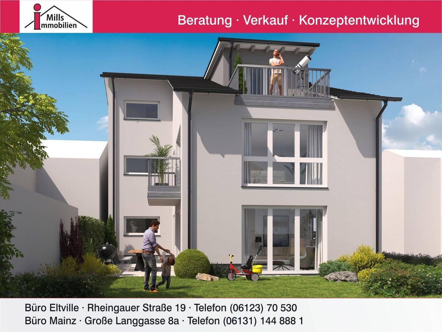 **Neubau-Erstbezug in Bestlage** Moderne 4 ZKB-Wohnung mit Balkon, 65462 Ginsheim-Gustavsburg