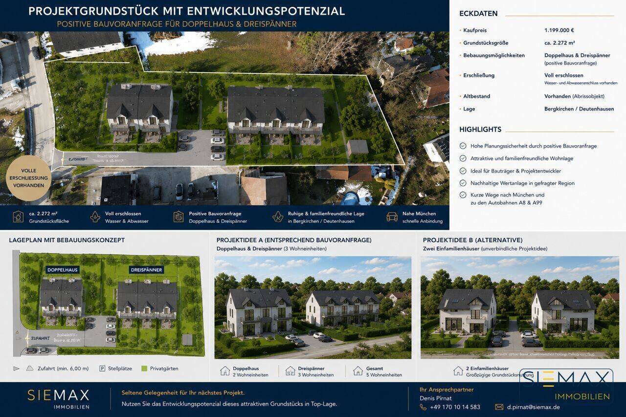 Exklusives Wohnbaugrundstück mit vielfältigem Entwicklungspotenzial, 85232 Bergkirchen
