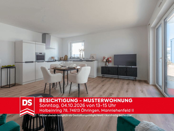 Ansprechende 3½-Zimmer-Wohnung im Erdgeschoss mit Terrasse. Kurzfristig beziehbar, 74613 Öhringen