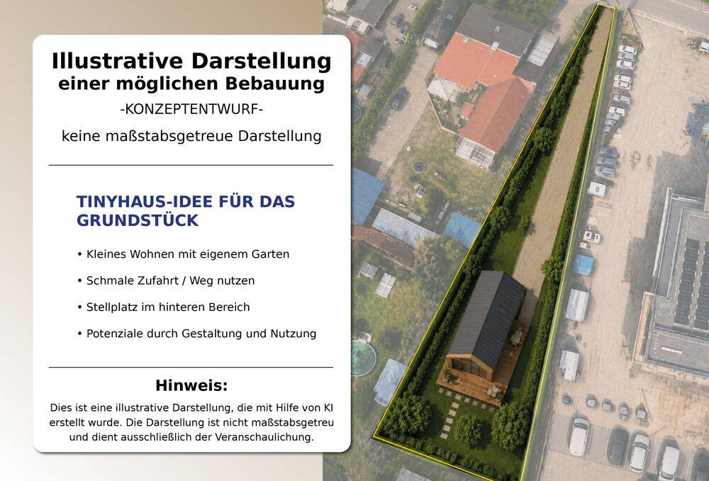 Aus schmal wird besonders – ein Platz mit überraschend viel Potenzial. Ein Grundstück für kreative Köpfe und Tinyhouse-Liebhaber., 26340 Zetel