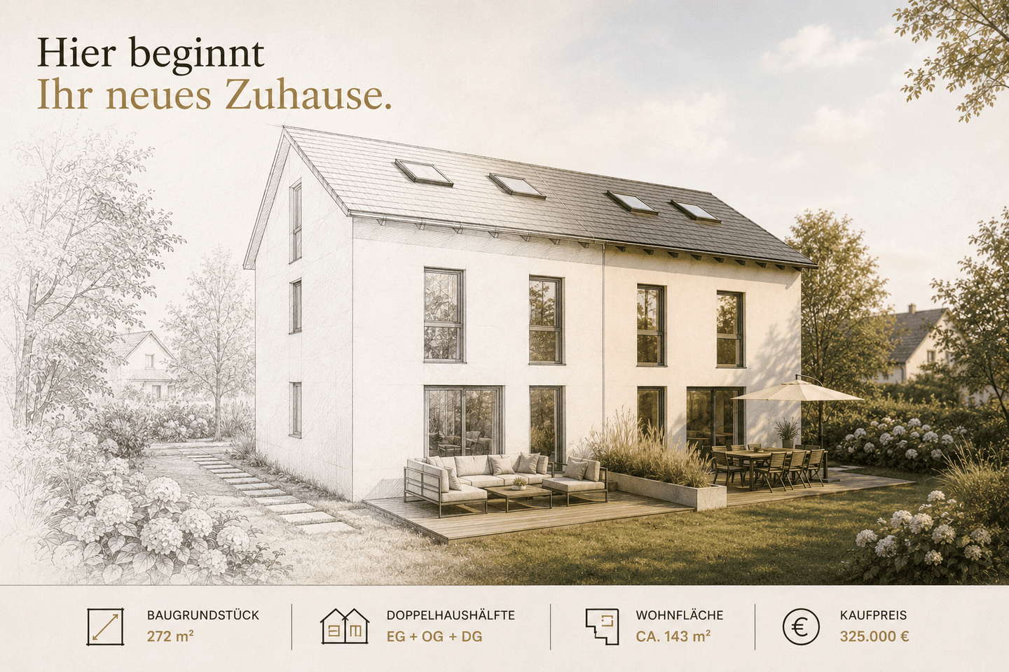 EIN STÜCK MÜNCHEN. EIN EIGENER GARTEN. EIN ZUHAUSE FÜR IHRE FAMILIE., 81249 München (Allach-Untermenzing Aubing-Lochhausen-Langwied Pasing-Obermenzing)