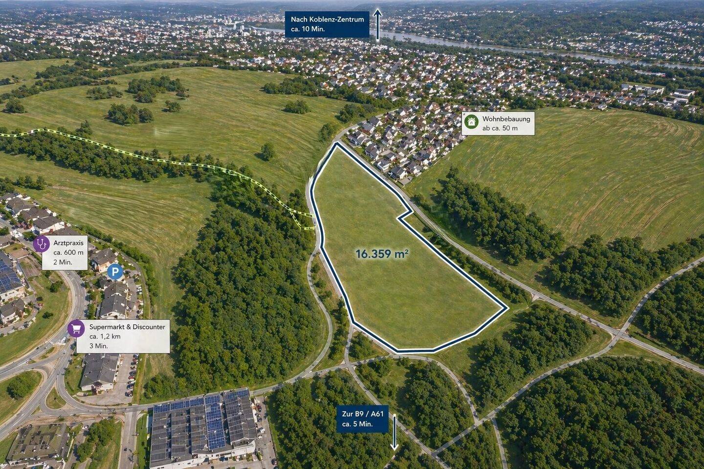 Grundstück mit Entwicklungspotenzial – 16.359 m², 56077 Koblenz
