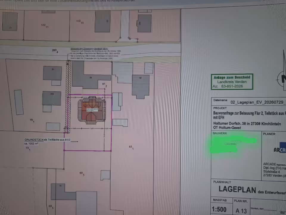 Bauträgerfreies 1052m² gr. Grundstück nähe Verden/Aller, 27308 Kirchlinteln