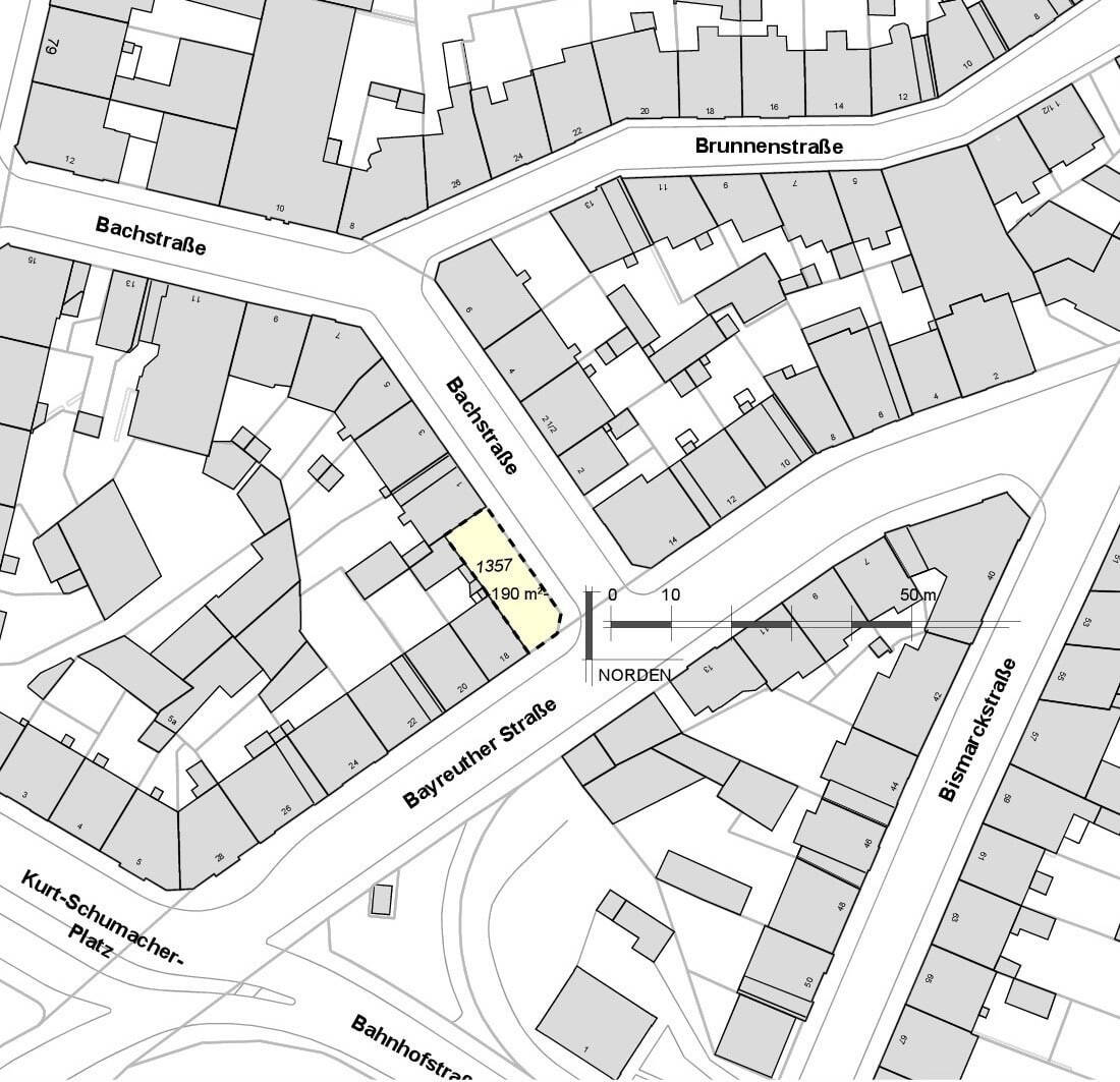 Attraktives Stadtgrundstück Nähe „Q-Bogen“ – perfekt für mehrgeschossigen Wohnbau – Sanierungsgebiet, 95028 Hof (Haidt Innenstadt Jägersruh Leimitz)