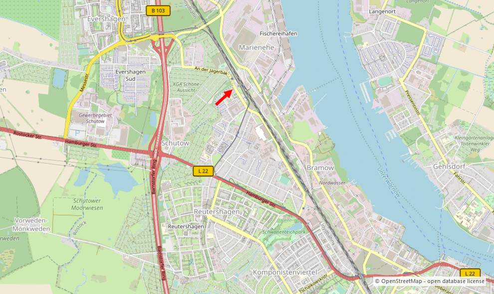 Grundstück zur gewerblichen Nutzung in Rostock-Reutershagen, 18069 Rostock (Evershagen Gartenstadt/Stadtweide Kröpeliner Tor-Vorstadt Reutershagen Schmarl)