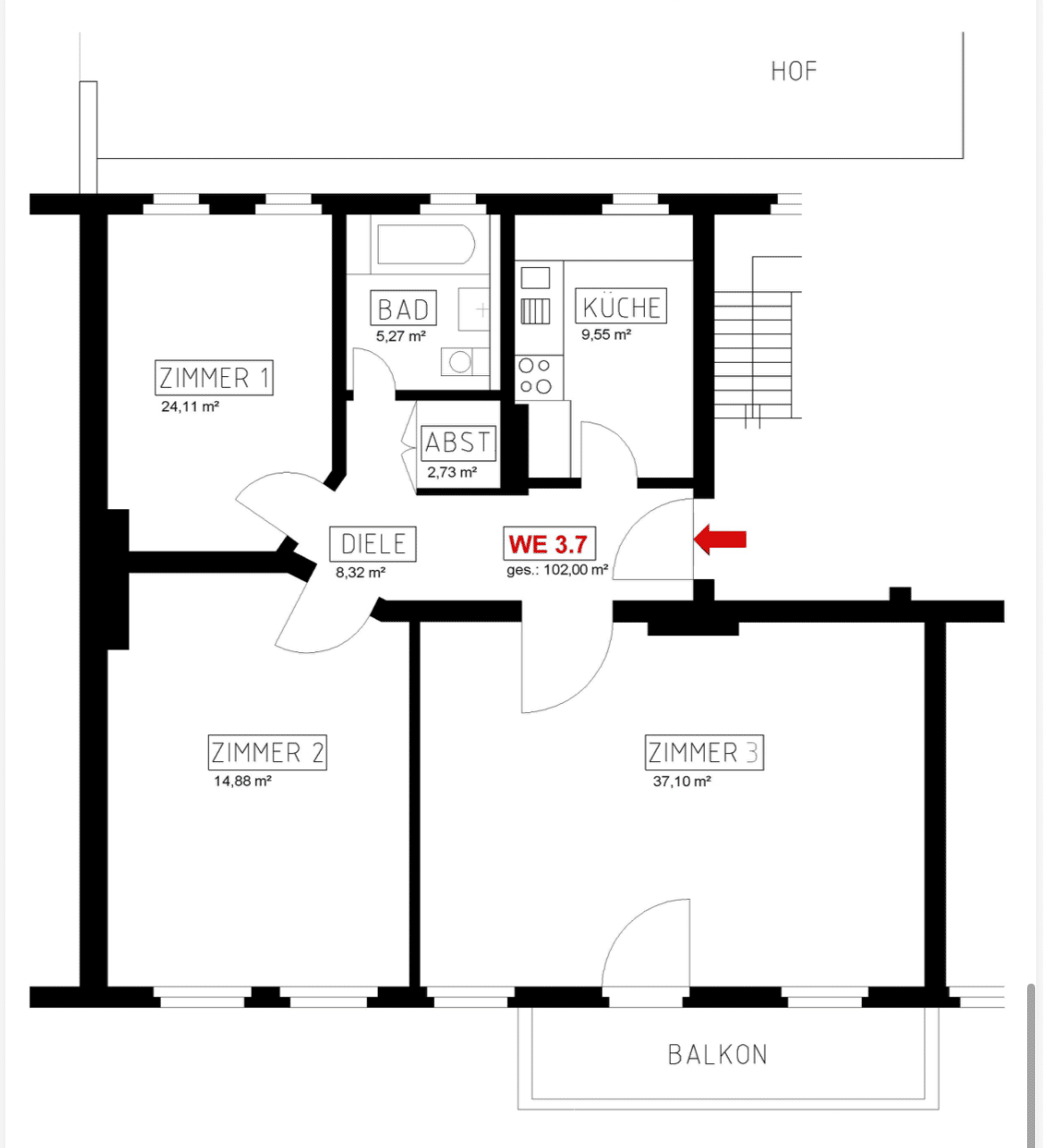 Top Lage im Szeneviertel mit großem Balkon und frisch renoviert!, 39108 Magdeburg (Altstadt Stadtfeld Ost)