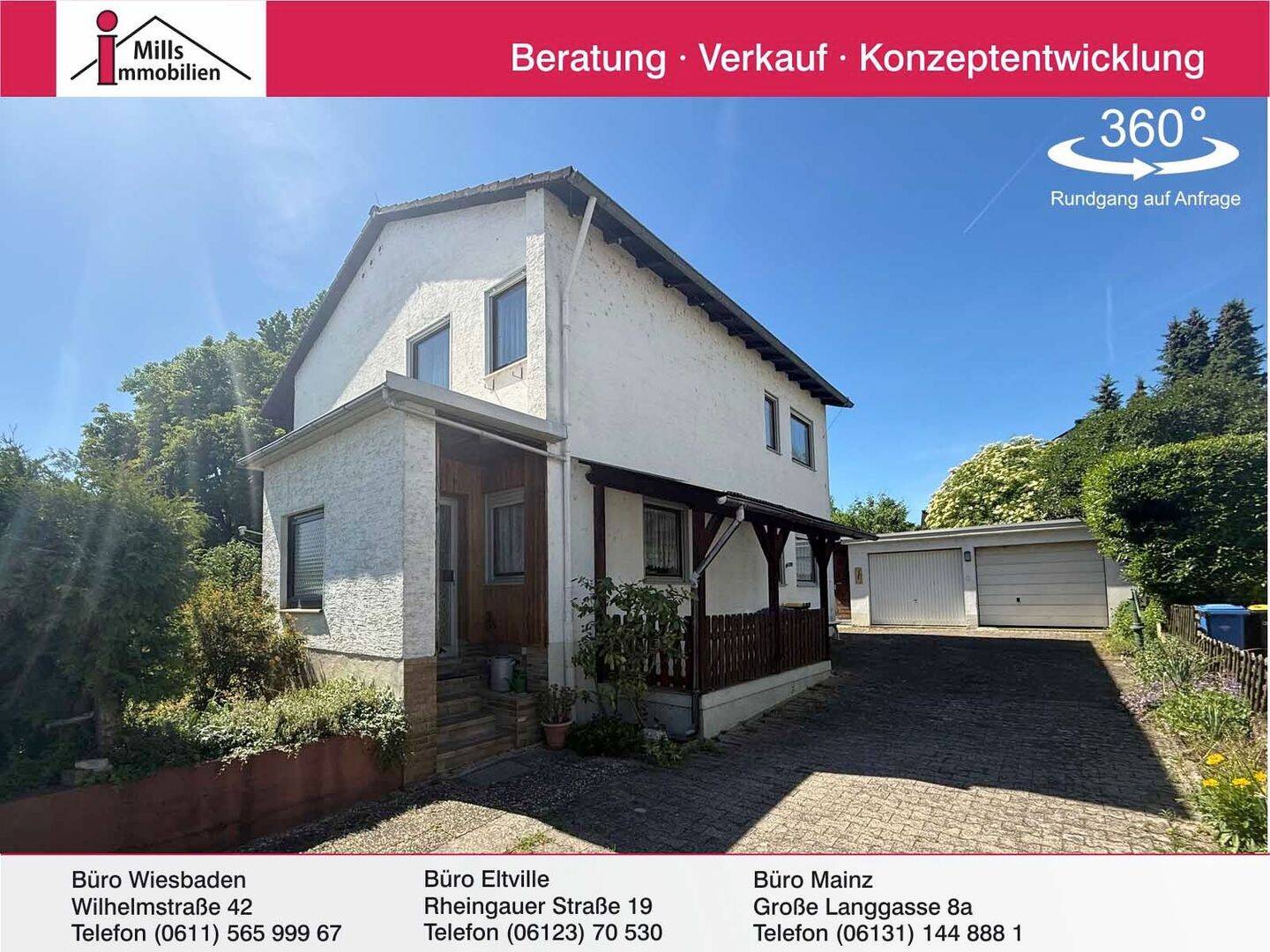 Freistehendes Einfamilienhaus mit schönem Garten in begehrter Feldrandlage von Oestrich-Winkel, 65375 Oestrich-Winkel