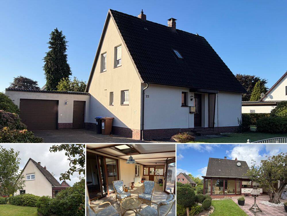 Ankommen, wohlfühlen, zuhause sein – renovieren und modernisieren – gepflegtes Einfamilienhaus mit besonderem Garten – Warmwintergarten – Garage mit H, 26316 Varel
