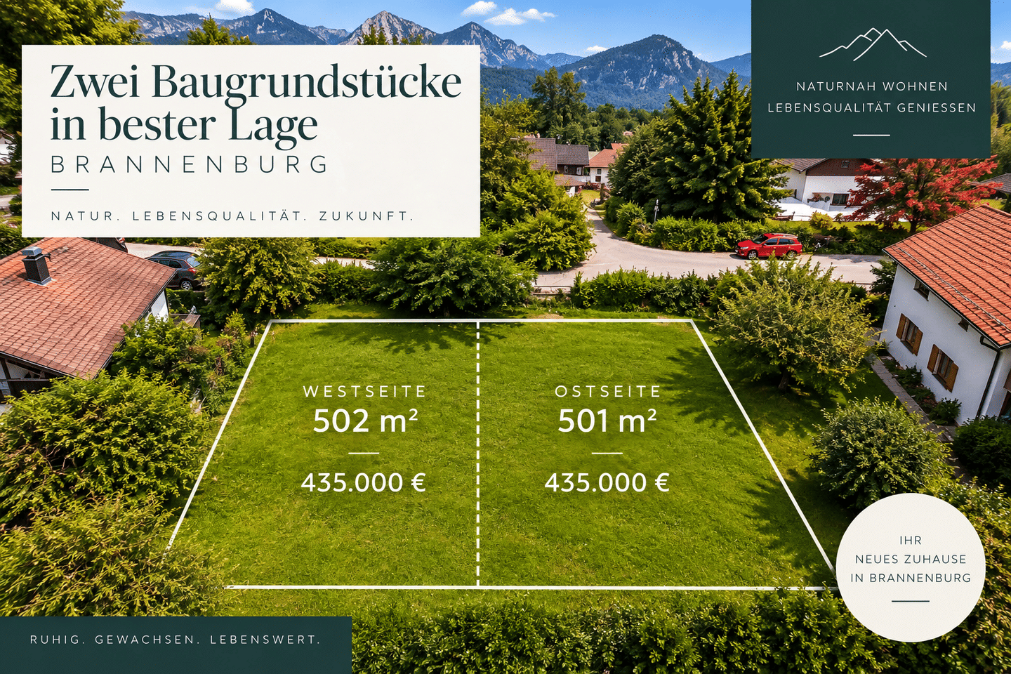 Baugrundstück West – 502 m² in ruhiger Wohnlage von Brannenburg, 83098 Brannenburg
