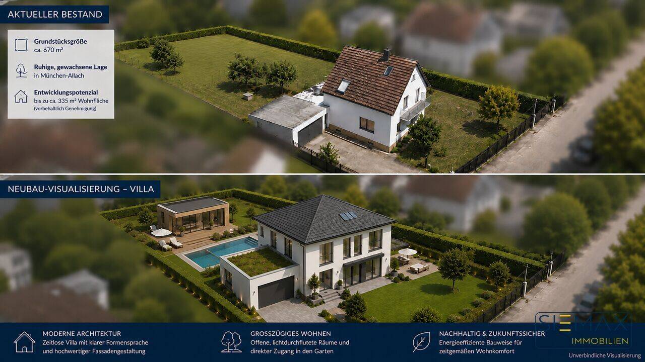 Freistehendes Einfamilienhaus auf 670 m² Grundstück – Sanieren, Erweitern oder Neubauen, 80997 München (Allach-Untermenzing Moosach Pasing-Obermenzing)