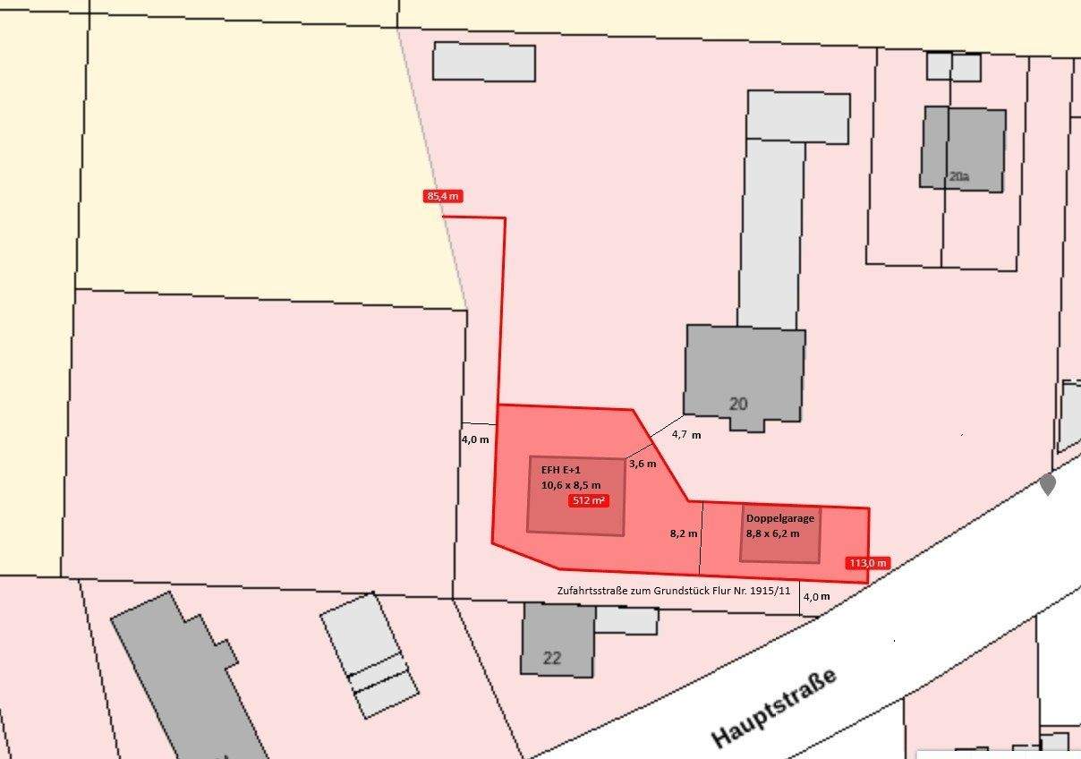512 m² Baugrundstück für ein Einfamilienhaus mit Doppelgarage in Goldach-Hallbergmoos, 85399 Hallbergmoos